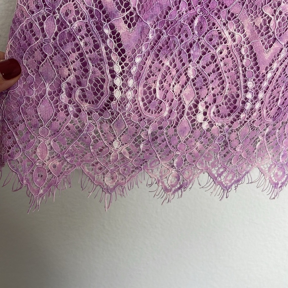 Isaac Mizrahi Live! Pink V Neck Short Sleeve Lace Stretch Top Blouse Size 3X 3XL - Picture 4 of 6